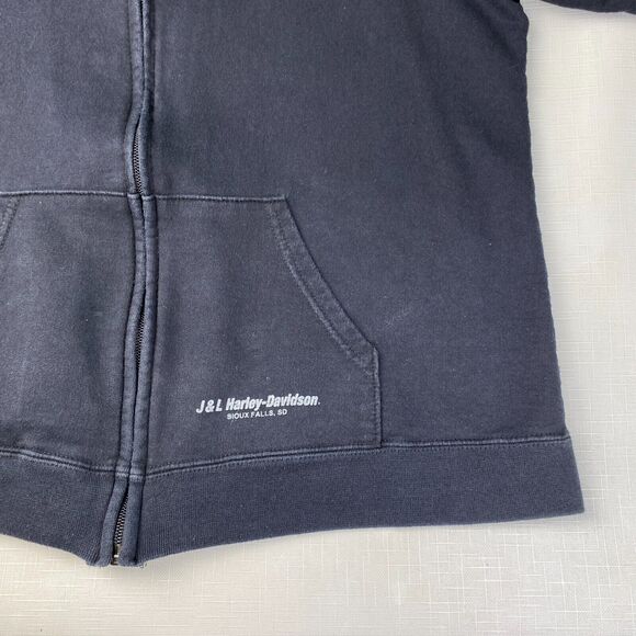 Harley-Davidson GOLD WINGS Blue Full Zip Sweatshirt! J&L SIOUX FALLS SD Sz M - Picture 6 of 16